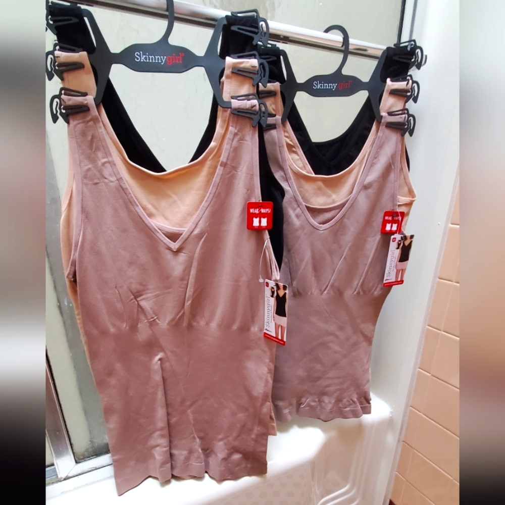 NWT SKINNYGIRL 3PK Shaping Reversible Camis;S, M, L & XL; Smooths & Shapes; $45